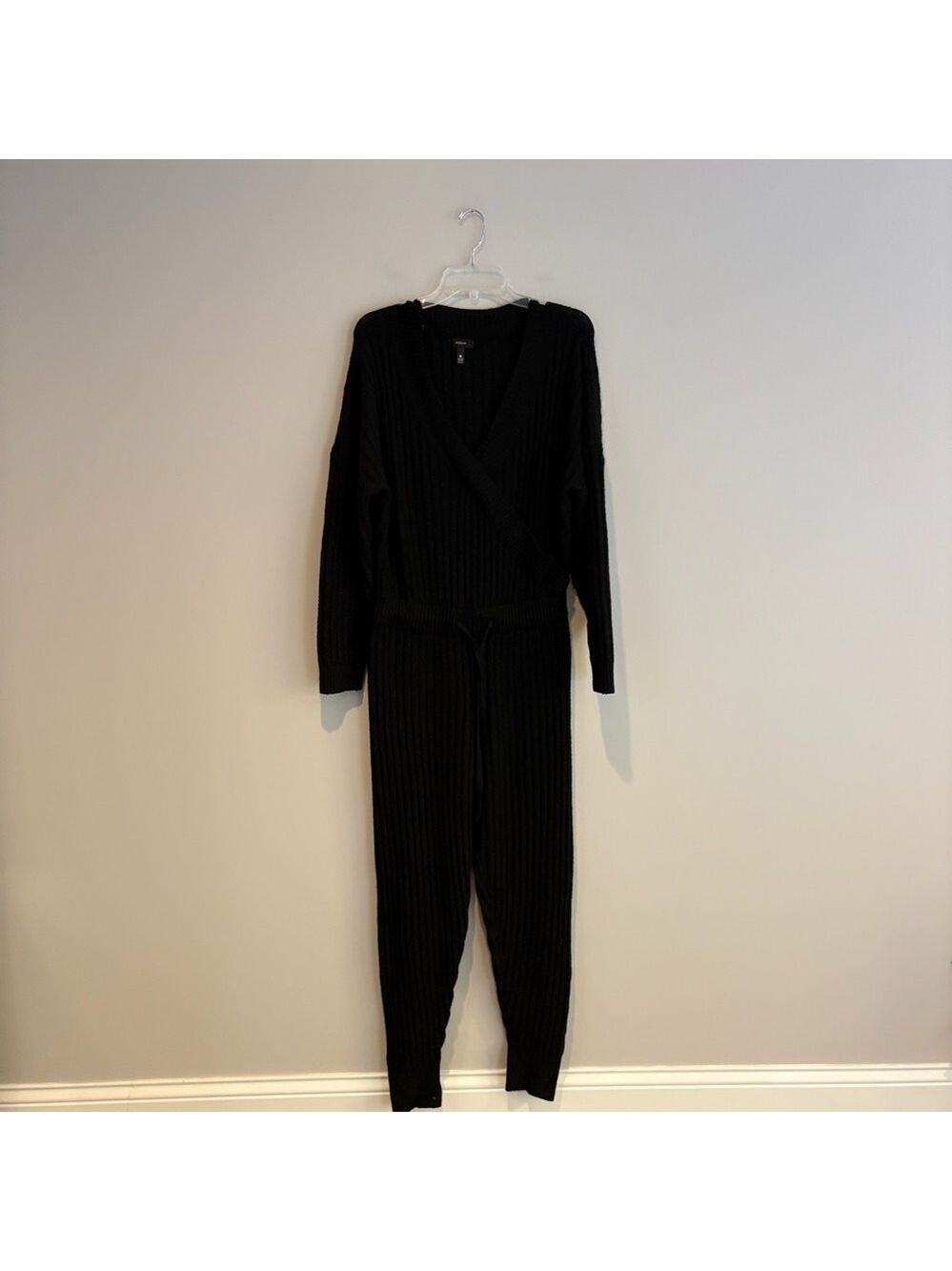 Aqua Green Ribbed Sweater Jumpsuit Size L